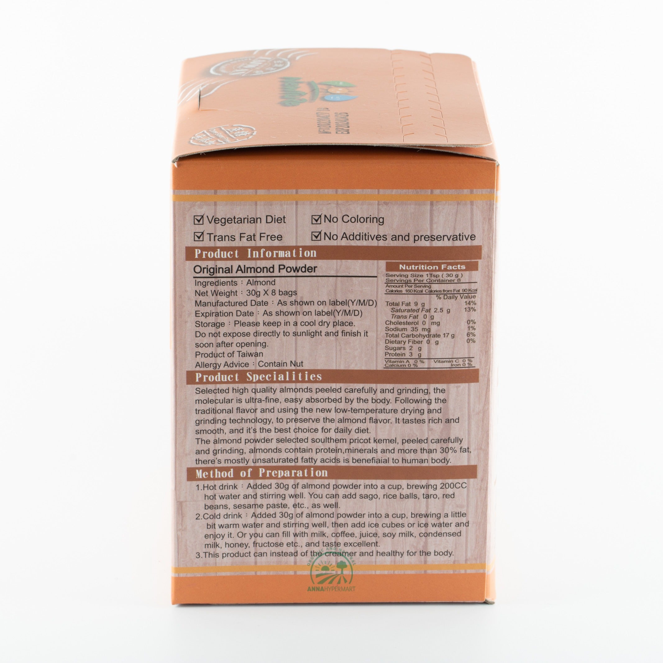 杏仁粉 Zhan Kang - Newture Almond Powder (Sugar Free) 30g*8