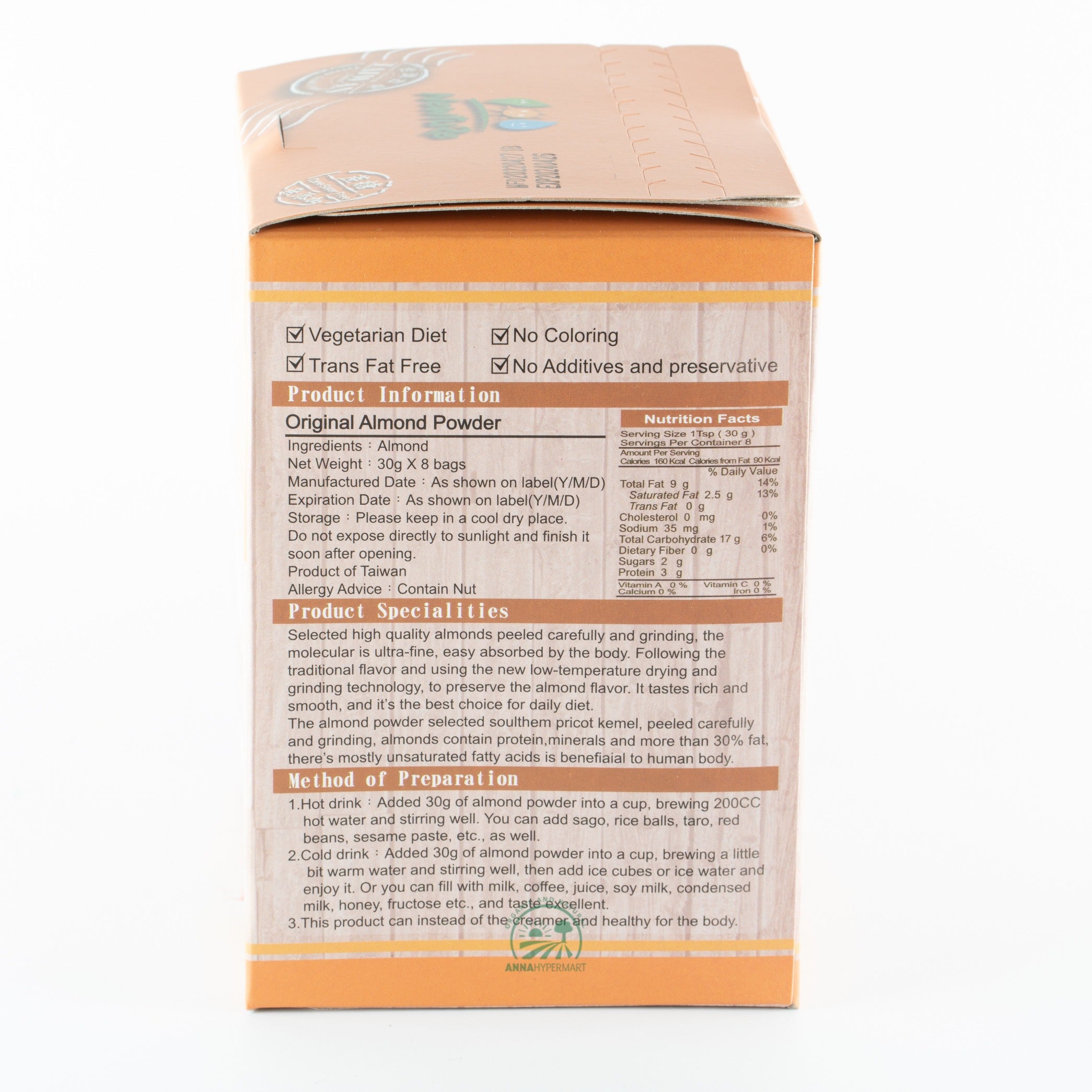 杏仁粉 Zhan Kang - Newture Almond Powder (Sugar Free) 30g*8