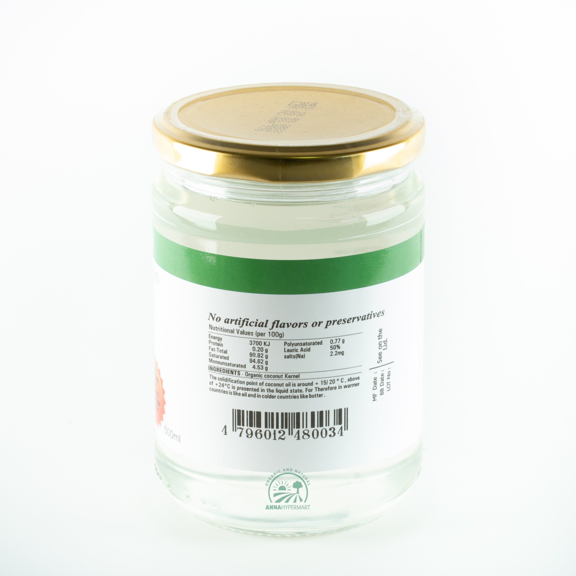 有机冷压椰子油 - 斯里兰卡 Taste Original Organic Extra Virgin Coconut Oil 500ml