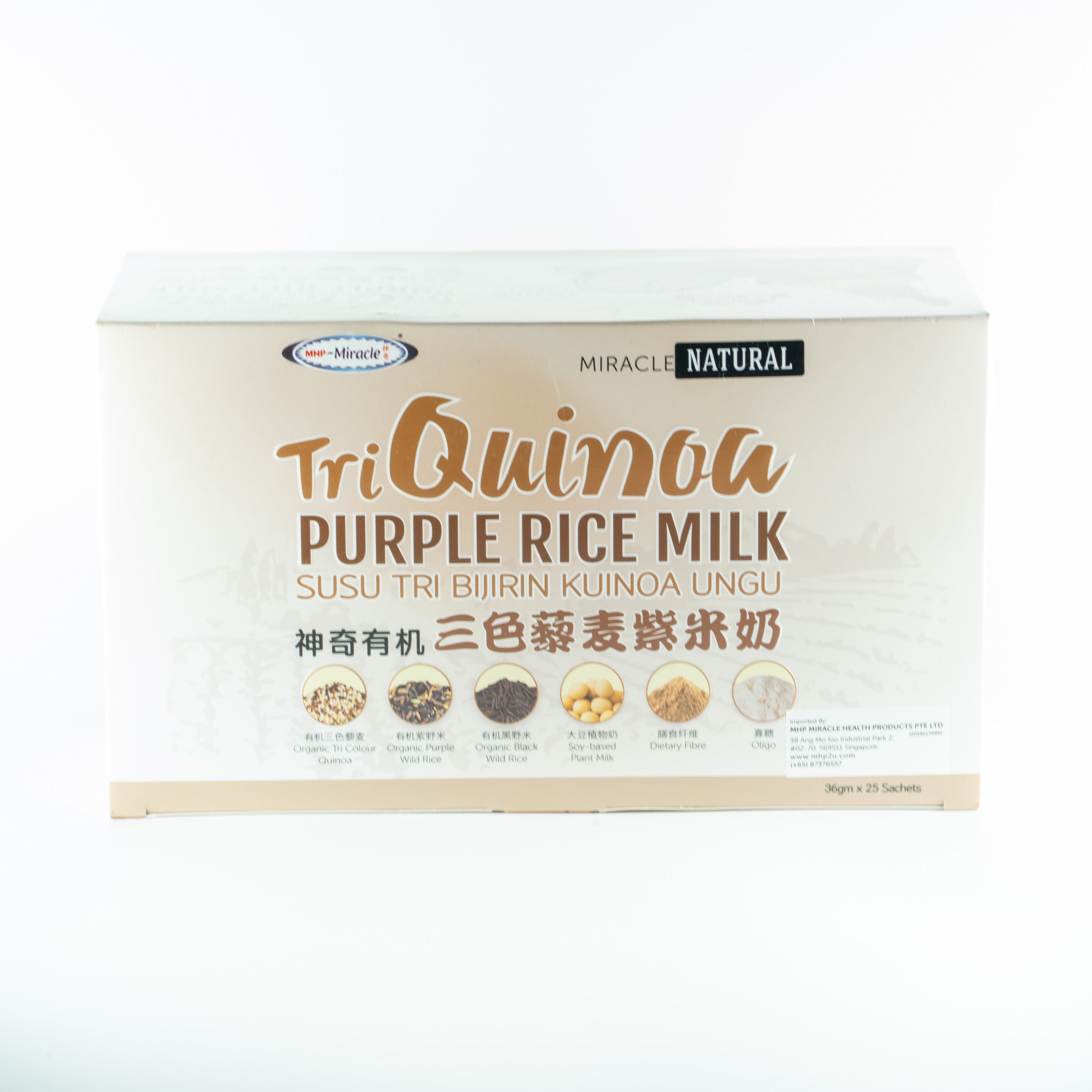 MIRACLE ORGANIC TRI QUINOA PURPLE RICE MILK (36GM  X 25 SACHETS)