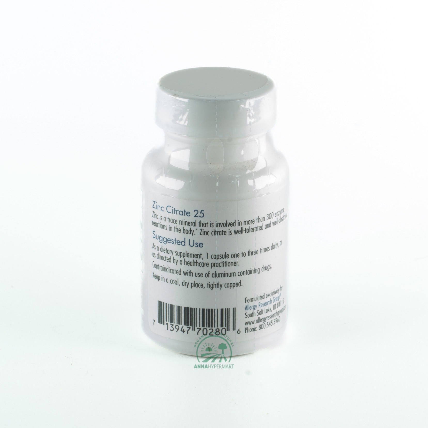 Zinc Citrate 25 60 cap