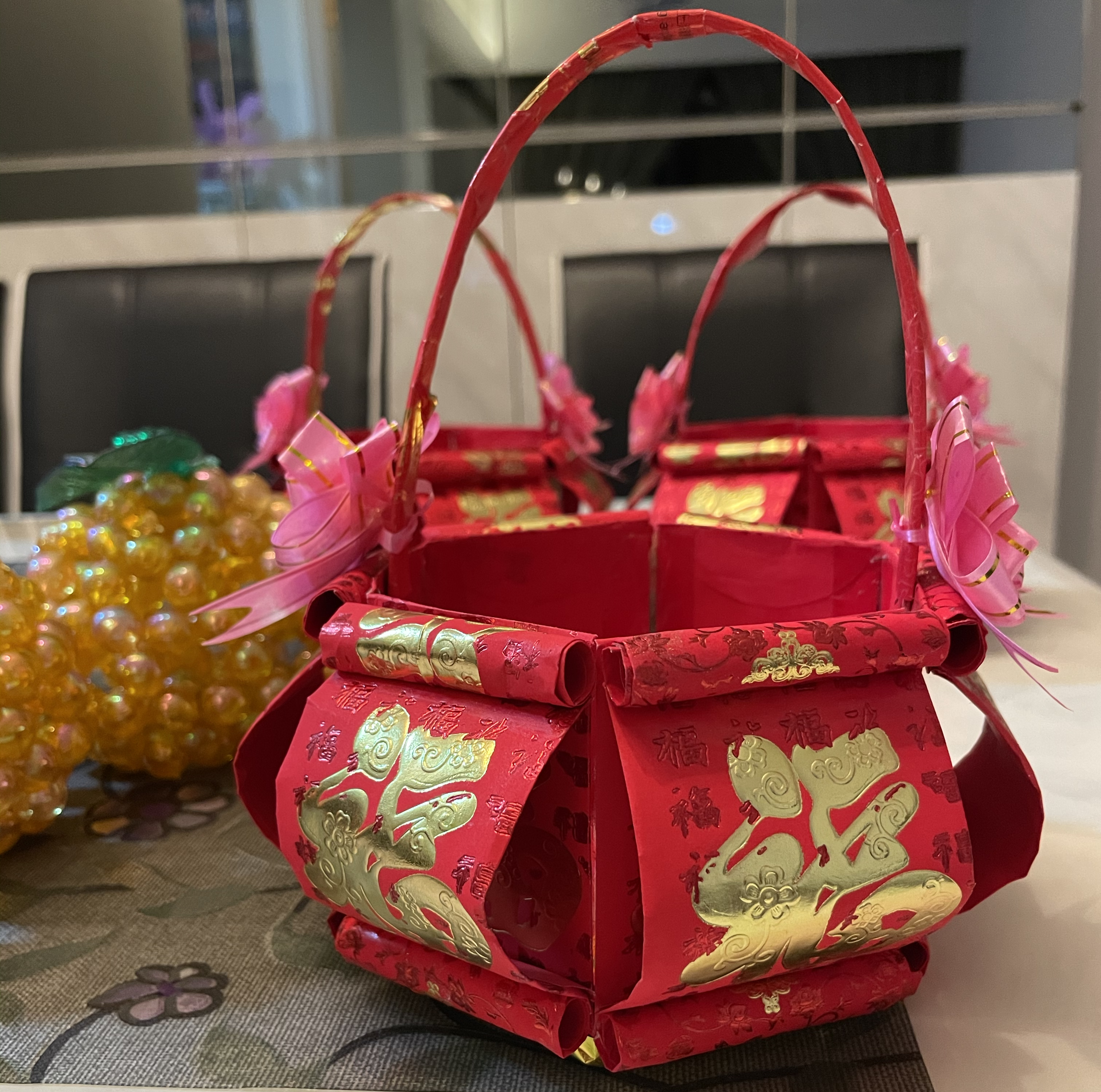 Handmade Angpow Basket Decoration - Medium