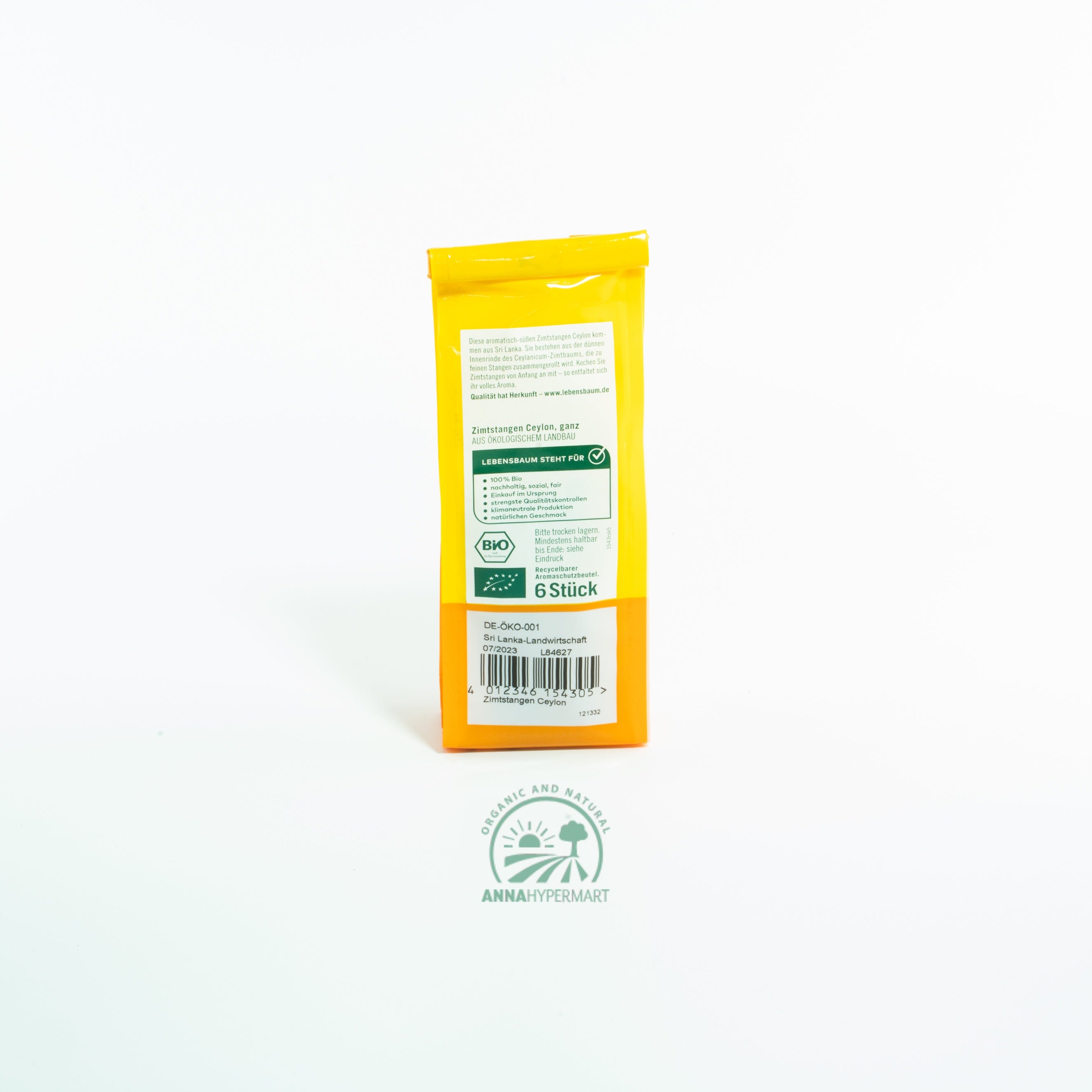 有机锡兰肉桂棒 Lebensbaum Organic Ceylon Cinnamon Sticks 6pcs