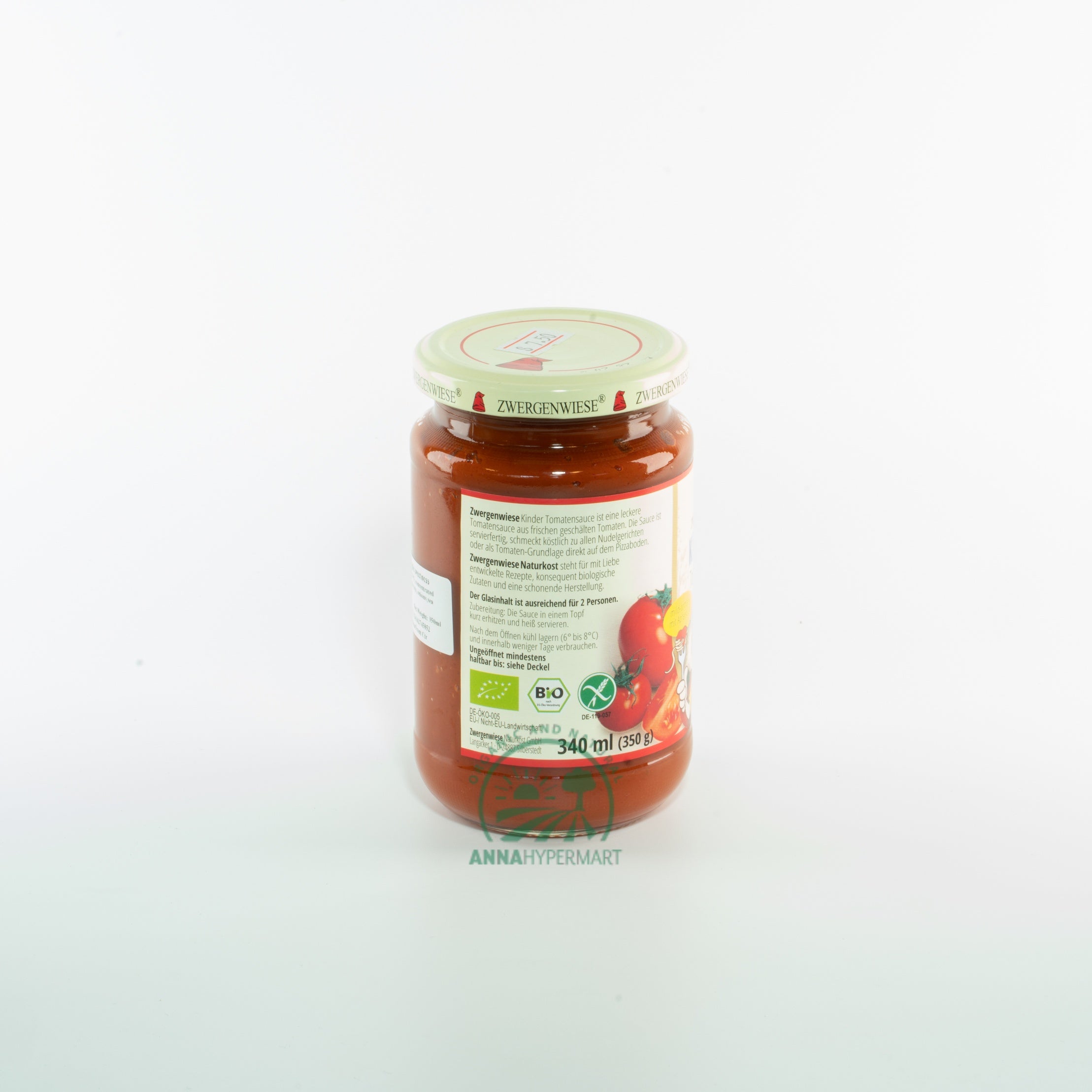 有机儿童番茄酱甜味配苹果酱 Zwergenwiese Bio Children Tomato sauce sweetness w/apple sauce 350g
