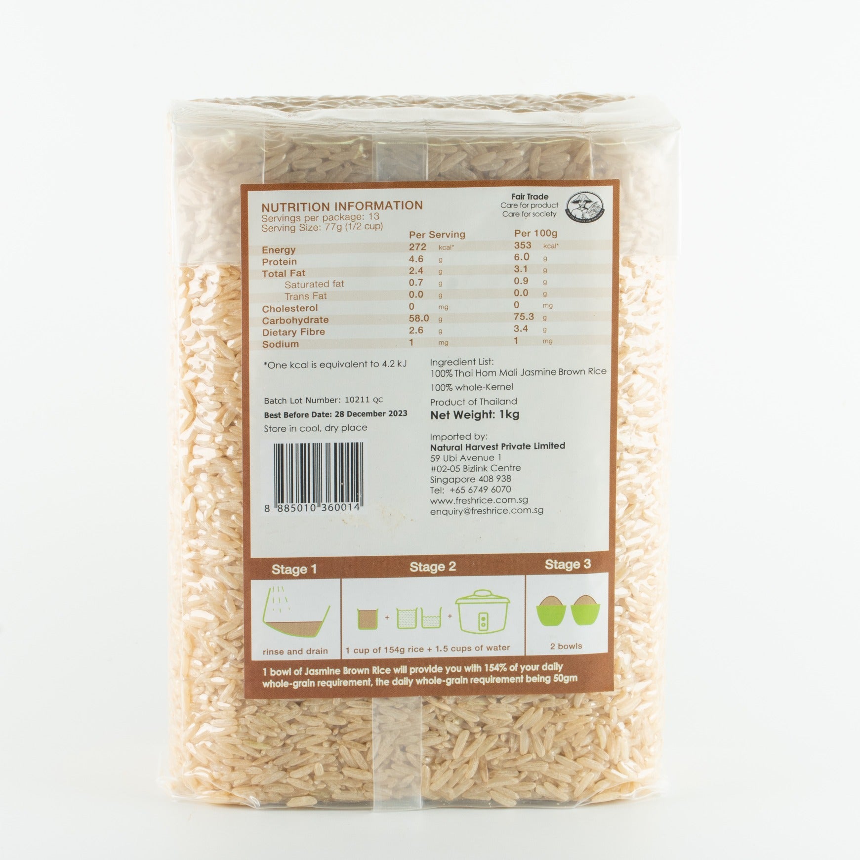 Organic Thai jasmine Brown Rice 有机泰国茉莉糙米