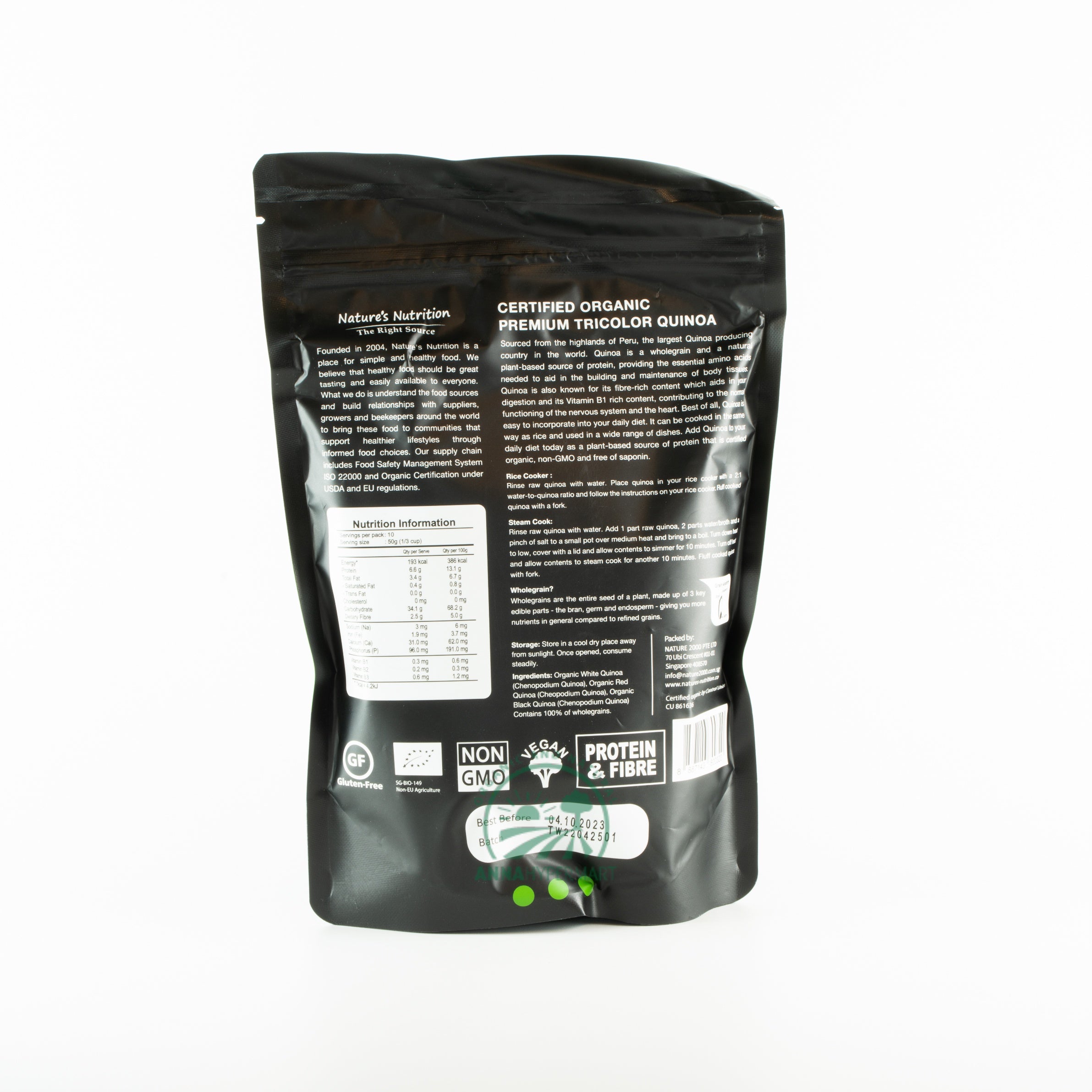 Nature Nutrition Organic Tricolour Quinoa 500g