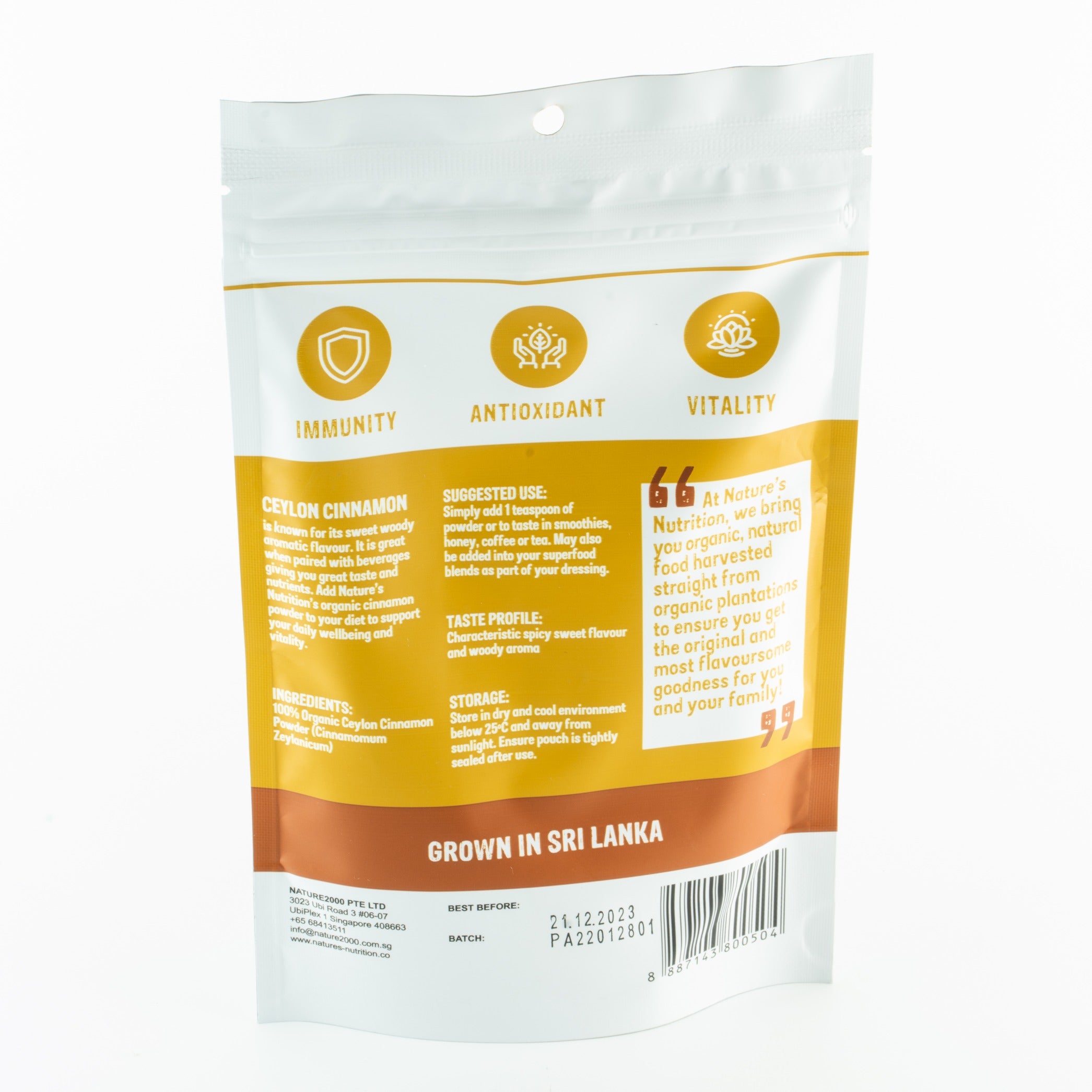 Raw Organic Ceylon Cinnamon Powder