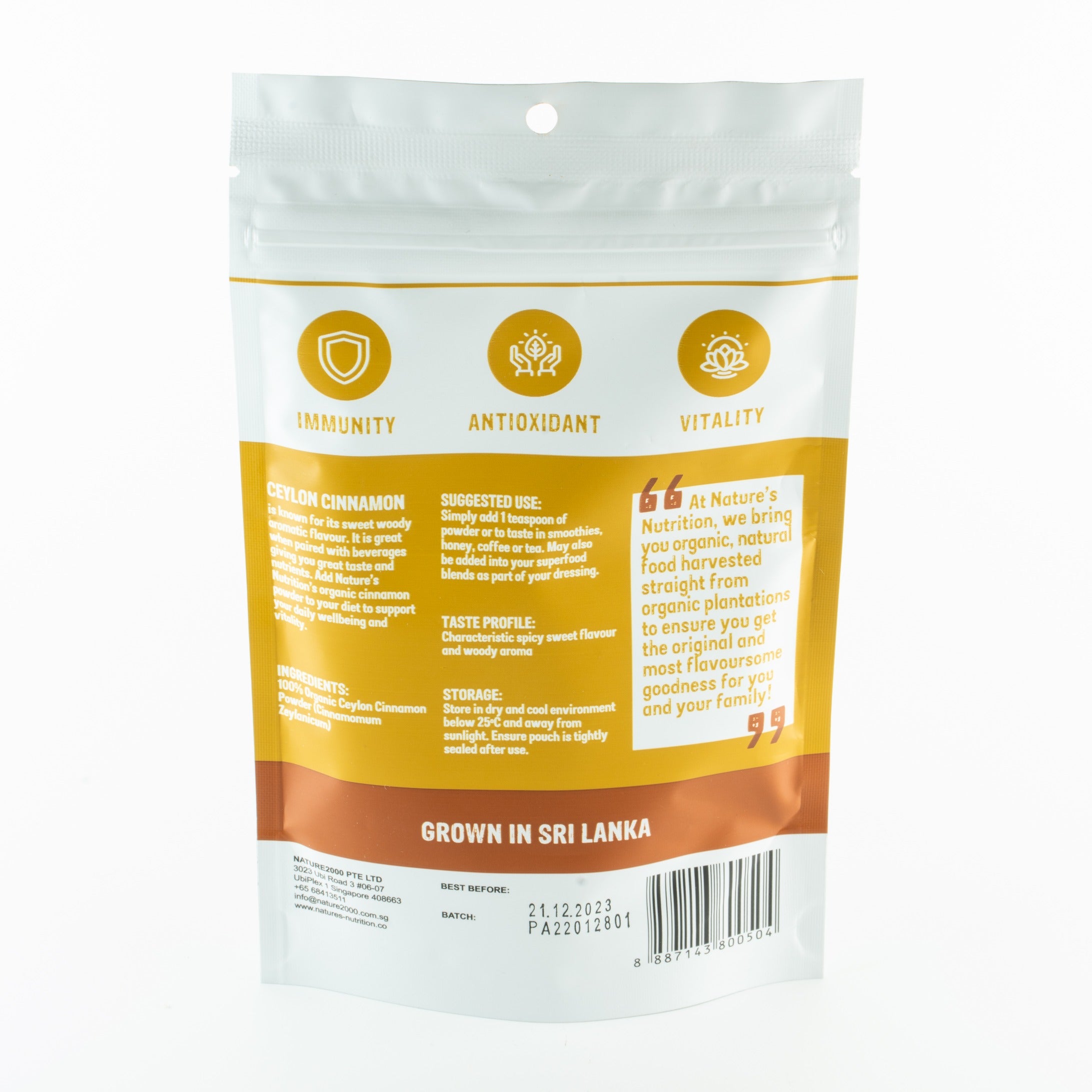 Raw Organic Ceylon Cinnamon Powder