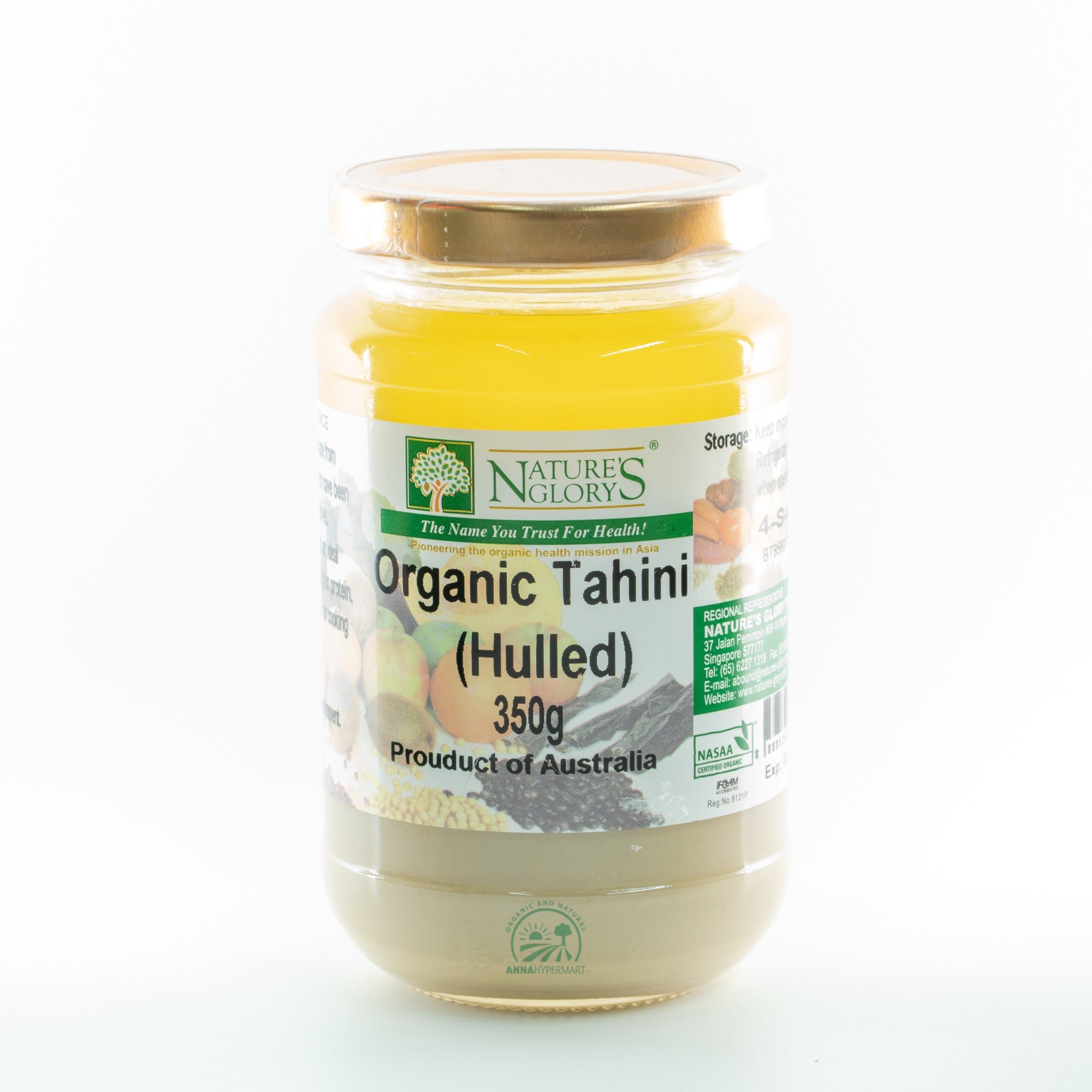 Organic Tahini Hulled 350G