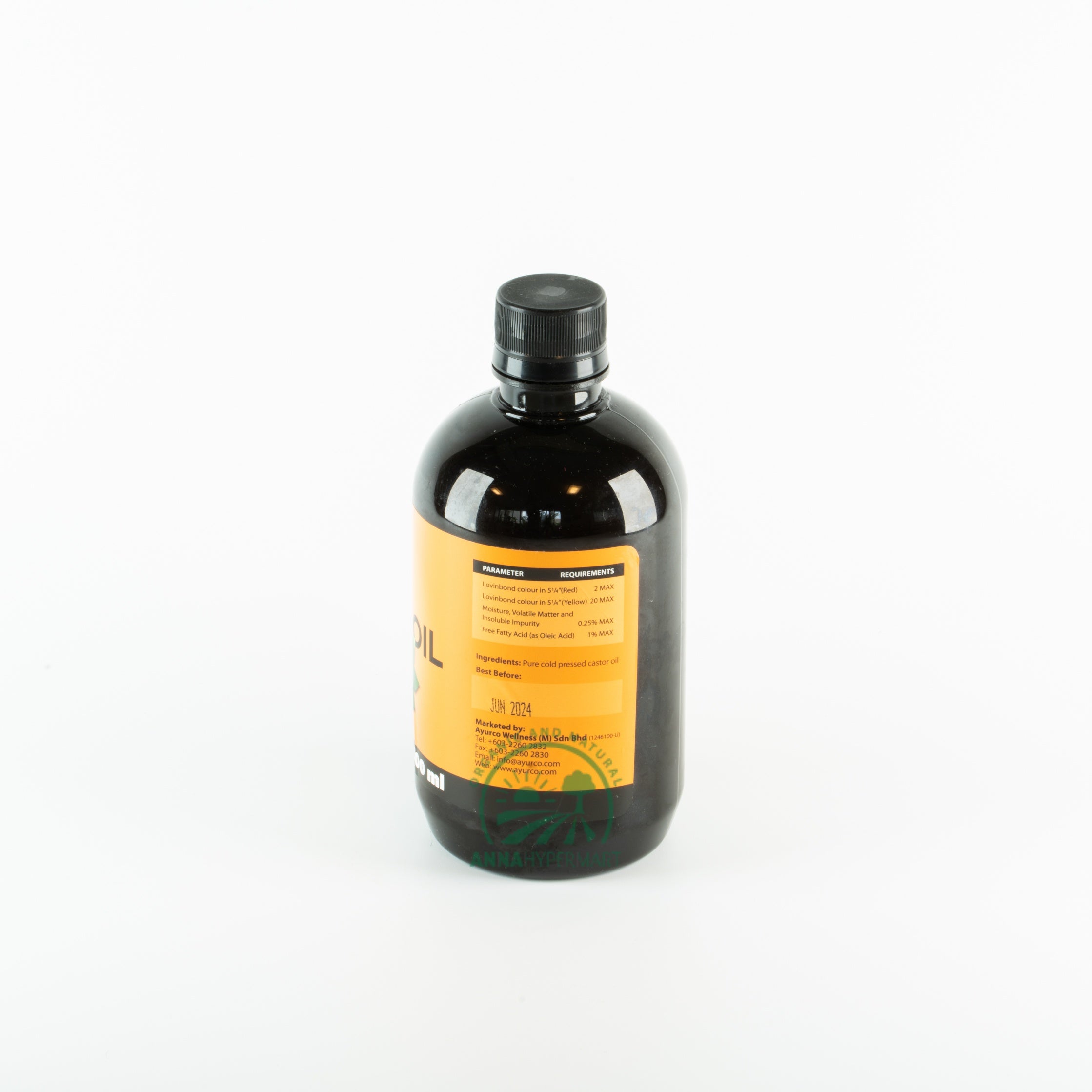 Ayurco Wellness Pure Castor Oil 500ml Cold Pressed